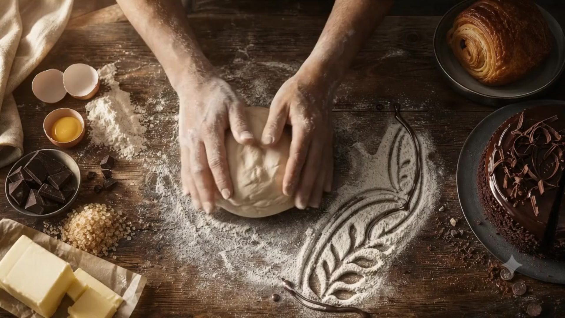 כנאפה טבעונית חמה עם סירופ וכוסות מלבי עם מי ורדים וקוקוס על שולחן אירוע